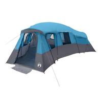 vidaXL Tienda de campaña grande azul impermeable con revestimiento de poliuretano de poliéster con cierre de cremallera, diseño transpirable, viene con cuerdas de estacas, bolsa de transporte para
