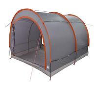 vidaXL Tienda de campaña gris y naranja | Impermeable, ignífuga y transpirable, 256 x 222 x 182 cm, con 10 piquetas para una construcción segura. Tienda de campaña portátil para grupos al aire libre.