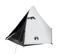 vidaXL Tienda de Campaña Iglú para 2 Personas Tela Opaca Impermeable, Toldo Portátil de Senderismo, Refugio de Camping, Carpa de Exterior, Blanco