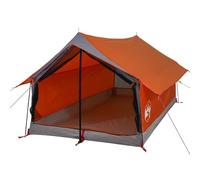 vidaXL Tienda de Campaña para 2 Personas Impermeable, Toldo Portátil Plegable de Senderismo, Refugio de Camping, Carpa de Exterior, Gris y Naranja