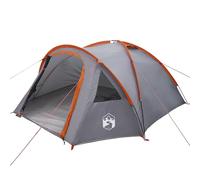 vidaXL Tienda de campaña para 4 Personas Gris y Naranja, Impermeable, Hecha de poliéster y Fibra de Vidrio, Resistente al Fuego, aguanta el Viento, Usar Dentro y Fuera, se pliega, es p