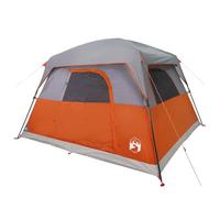 vidaXL Tienda de Campaña para 4 Personas Impermeable, Toldo Portátil de Senderismo, Refugio de Camping, Carpa de Exterior, Naranja