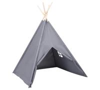 vidaXL Tienda de campaña para niños con bolsa plegable, tienda de juegos para niños, decoración interior, dormitorio, viaje, de microfibra, poliéster, gris, 120 x 120 x 150 cm