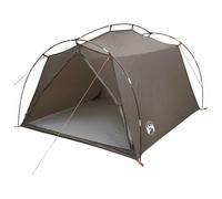 vidaXL Tienda de campaña tipo túnel marrón y gris para 2 personas, accesorio de camping aventurero, tienda túnel moderna, protección portátil para senderismo, deportes al aire libre