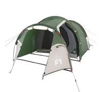 vidaXL Tienda de Camping con Túnel 4 Personas Impermeable, Toldo Portátil de Senderismo, Refugio de Camping, Carpa de Exterior, Verde