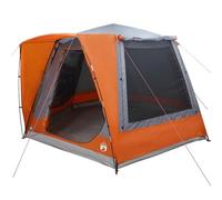 vidaXL Tienda de Camping Grande en Gris y Naranja de Tiene Cierre de Cremallera, es Retardante de Fuego, Impermeable y Transpirable. Temporada: Material: Accesorios: Bolsa, Cuerdas, Anclajes, Equip