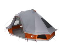 vidaXL Tipi - Tienda de campaña familiar (resistente al agua, para 6 personas), color gris y naranja