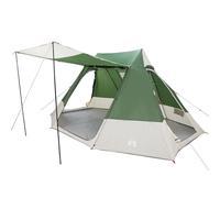 vidaXL Tienda de Camping Verde de, Hecha de poliéster. Mide 482 x 360 x 227 cm. Tiene un diseño Que Permite la ventilación y Cuenta con un Cierre de Cremallera. Es Impermeable y Viene con una Bolsa