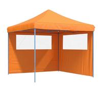 vidaXL Tienda de Fiesta Plegable Pop-Up 2 Paredes Laterales Naranja, Tienda, Tienda de jardín, cenador de Camping, toldo cenador, cenador toldo
