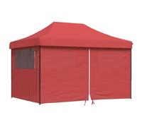 vidaXL Tienda de Fiesta Plegable Pop-Up 4 Paredes Laterales Burdeos, Tienda, Tienda de jardín, cenador de Camping, toldo cenador, cenador toldo