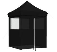 vidaXL Tienda de Fiesta Plegable Pop-Up con 4 Paredes Laterales Negra, Tienda, Tienda de jardín, cenador de Camping, toldo cenador, cenador toldo