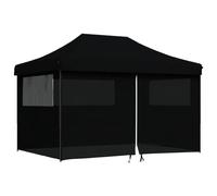 vidaXL Tienda de Fiesta Plegable Pop-Up con 4 Paredes Laterales Negra, Tienda, Tienda de jardín, cenador de Camping, toldo cenador, cenador toldo