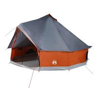 vidaXL Tienda Familiar Tipi 10 Personas Impermeable Gris Naranja, Tienda de campaña, Tienda de jardín, Refugio al Aire Libre, Tiendas de campaña