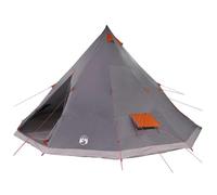 vidaXL Tienda Tipi Grande Gris y Naranja de, Impermeable y Transpirable, para 12 Personas. Refugio Exterior Moderno, fácil de Montar, Duradero, familias y Grupos. Ideal para Senderismo