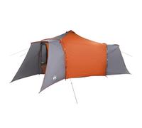 vidaXL Tienda Tipi Gris y Naranja de Poliéster 492 x 275cm - Portátil, Impermeable y Espaciosa. Ideal para Camping, Festivales y Aventuras de Verano.