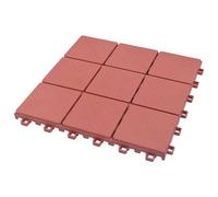 vidaXL Tile de Decking 10 pcs Rojo 30,5x30,5x2,2 cm Polipropileno, Azulejo de decking cuadrado elegante, uso exterior moderno, ideal para superficie de patio y decoración de jardín