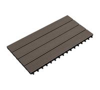 vidaXL Tile de Decking 6 pcs Marrón Oscuro 60 x 30 cm WPC, Decking rectangular moderno, piso de baldosas WPC duradero, renovación de espacios interiores y exteriores, fácil montaje para jardín