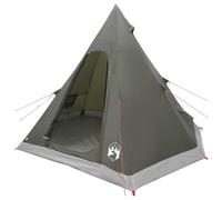 vidaXL Tipi - Tienda de campaña resistente al agua para 3 personas, color verde militar, moderna tienda Tipi para 3 personas, refugio al aire libre, funcional esencial para acampar con ventanas, fácil