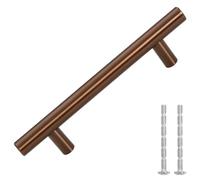 vidaXL Tiradores para Armarios 10 uds, Tiradores en Barra, Manijas de Cajones Muebles, Tiradores de Puerta Corredera, Acero Inoxidable Bronce 96 mm