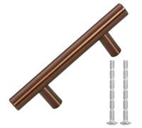 vidaXL Tiradores para Armarios 10 uds, Tiradores en Barra, Manijas de Cajones Muebles, Tiradores de Puerta Corredera, Acero Inoxidable Bronce 64 mm