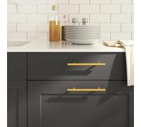 vidaXL Tiradores para Armarios 10 uds, Tiradores en Barra, Manijas de Cajones Muebles, Tiradores de Puerta Corredera, Acero Inoxidable Dorado 128 mm