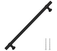 vidaXL Tiradores para Armarios 5 uds, Tiradores en Barra, Manijas de Cajones Muebles, Tiradores de Puerta Corredera, Acero Inoxidable Negro 192 mm