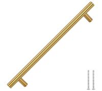 vidaXL Tiradores para Armarios 5 uds, Tiradores en Barra, Manijas de Cajones Muebles, Tiradores de Puerta Corredera, Acero Inoxidable Dorado 192 mm