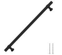 vidaXL Tiradores para Armarios 5 uds, Tiradores en Barra, Manijas de Cajones Muebles, Tiradores de Puerta Corredera, Acero Inoxidable Negro 224 mm