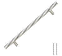 vidaXL Tiradores para Armarios 5 uds, Tiradores en Barra, Manijas de Cajones Muebles, Tiradores de Puerta Corredera, Acero Inoxidable Plateado 192 mm