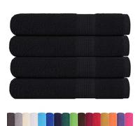 vidaXL Toallas 4 uds 100% algodón Negro 100x200 cm 600 gsm