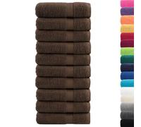 vidaXL Toallas de baño 10 uds 100% algodón marrón 100x150 cm 600 gsm, Toalla, Juego de Toallas de baño, Toalla de Hotel, Toalla de Ducha