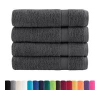 vidaXL Toallas de baño 4 uds 100% algodón Antracita 100x150 cm 600 gsm, Toalla, Juego de Toallas de baño, Toalla de Hotel, Toalla de Ducha