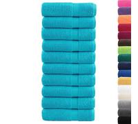 vidaXL Toallas de Ducha 10 uds 100% algodón Turquesa 70x140 cm 600 gsm, Toalla de baño, Toalla, Juego de Toallas de baño, Toallas de baño