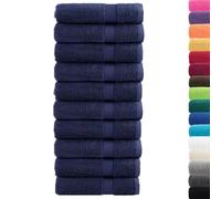 vidaXL Toallas de Ducha 10 uds algodón Azul Marino 70x140 cm 600gsm, Toalla de baño, Toalla, Juego de Toallas de baño, Toallas de baño