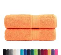 vidaXL Toallas de Ducha 2 uds 100% algodón Naranja 70x140 cm 600 gsm, Toalla de baño, Toalla, Juego de Toallas de baño, Toallas de baño