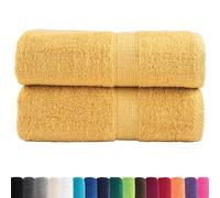 vidaXL Toallas de Invitados 2 uds 100% algodón Amarillo 30x50cm 600gsm, Toalla de baño, Toalla de Mano, toallita de Mano, Toalla de Cara
