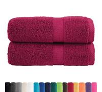vidaXL Toallas de Invitados 2 uds 100% algodón Burdeos 30x50 cm 600gsm, Toalla de baño, Toalla de Mano, toallita de Mano, Toalla de Cara
