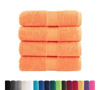 vidaXL Toallas de Invitados 4 uds 100% algodón Naranja 30x50 cm 600gsm, Toalla de baño, Toalla de Mano, toallita de Mano, Toalla de Cara