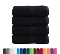vidaXL Toallas de Invitados 4 uds 100% algodón Negro 30x50 cm 600 gsm, Toalla de baño, Toalla de Mano, toallita de Mano, Toalla de Cara