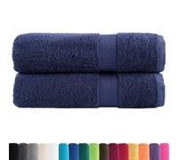 vidaXL Toallas de Mano 2 uds 100% algodón Azul Marino 50x100 cm 600gsm, Toalla de Cara, Toalla de Invitados, Toalla de Baño