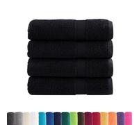 vidaXL Toallas de Mano 4 uds 100% algodón Negro 50x100 cm 600 gsm, Toalla, Toalla de Cara, Toalla de Invitados, Toalla de baño