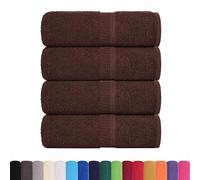 vidaXL Toallas de Mano 4 Unidades FROGN Marrón 30x30 cm 100% Algodón