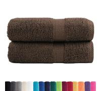 vidaXL Toallas de Mano Premium SOLUND, 2 Unidades, Color marrón, 30 x 30 cm, 600 g/m²