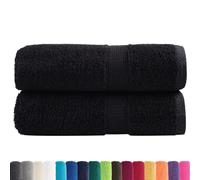 vidaXL Toallas de Mano Premium SOLUND, 2 Unidades, Color Negro, 30 x 30 cm, 600 g/m²