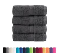 vidaXL Toallas de Mano Premium SOLUND, 4 Unidades, Antracita, 30 x 30 cm, 600 g/m²