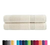 vidaXL Toallas de Sauna 2 uds 100% algodón Crema 80x200 cm 600 gsm, Toalla, Toalla súper Suave, Toalla Sauna Desnuda, Toalla con Lazo para Colgar