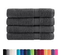 vidaXL Toallas de Sauna 4 uds 100% algodón Antracita 80x200 cm 600 gsm, Toalla, Toalla súper Suave, Toalla Sauna Desnuda, Toalla con Lazo para Colgar