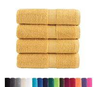 vidaXL Toallas Invitados 4 uds algodón 100% Amarillo 30x50 cm 600 gsm, Toalla de baño, Toalla de Mano, toallita de Mano, Toalla de Cara