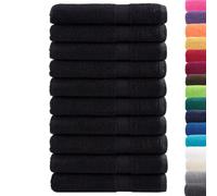 vidaXL Toallas Premium 10 uds 100% algodón Negro 100x200 cm 600 gsm, Toalla de Playa, Toalla de Playa, Toalla de baño Grande, Toalla de baño