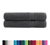 vidaXL Toallas Premium 2 uds 100% algodón Antracita 100x200 cm 600 gsm, Toalla de Playa, Toalla de Playa, Toalla de baño Grande, Toalla de baño